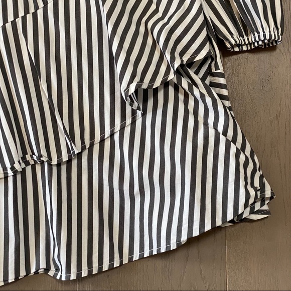 NY&Co Striped Cold Shoulder Shirt Dress - Picture 4 of 8